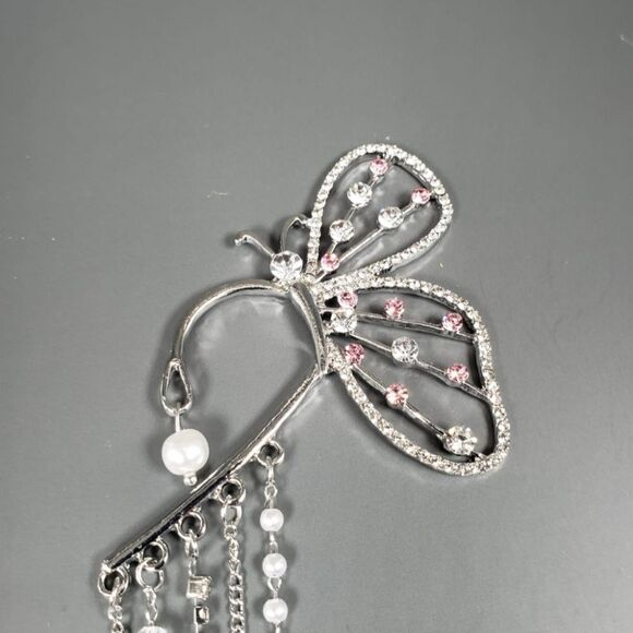 Brand New Rhinestone Butterfly Ear Hook Earring - Picture 4 of 5
